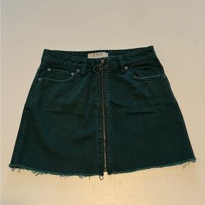 Free People Dark Green Denim Skirt